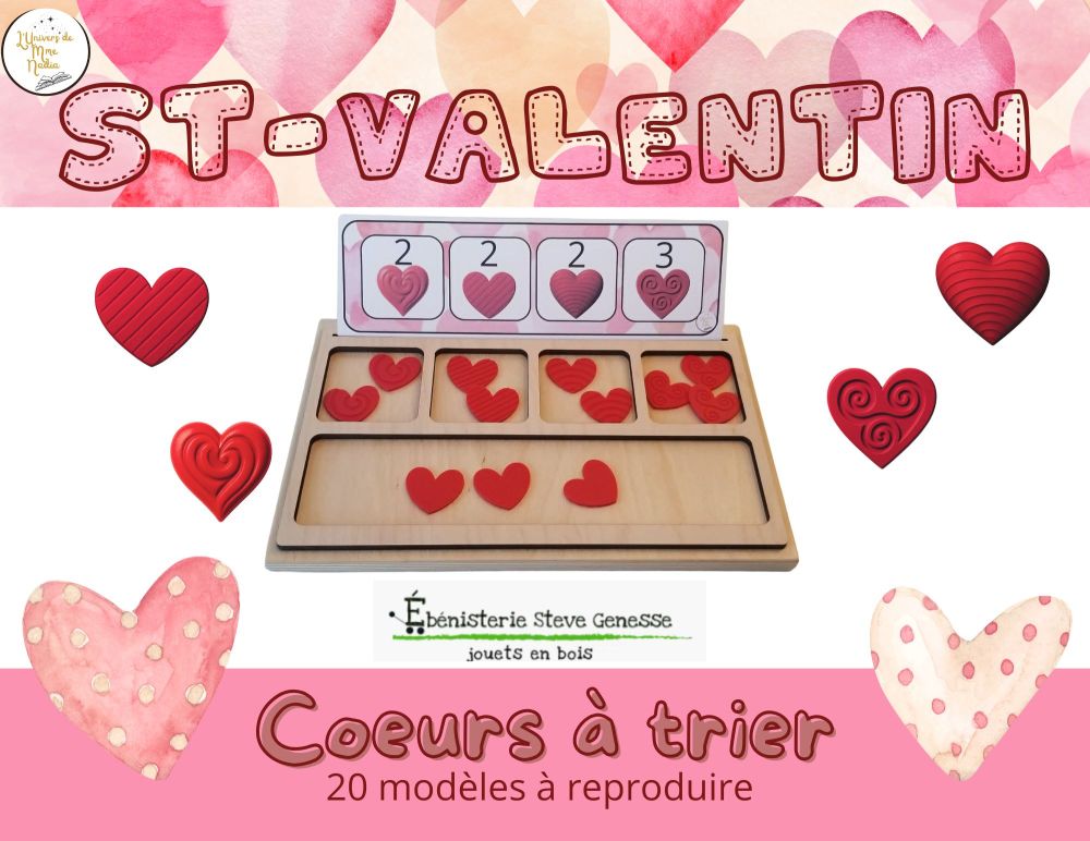 Coeurs à trier - Plateau de tri à 4 compartiments