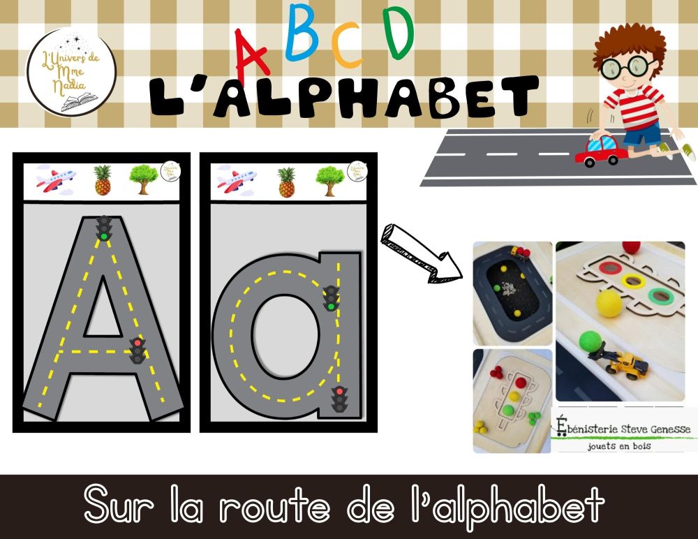 Sur la route de l'alphabet (version Noir et blanc)