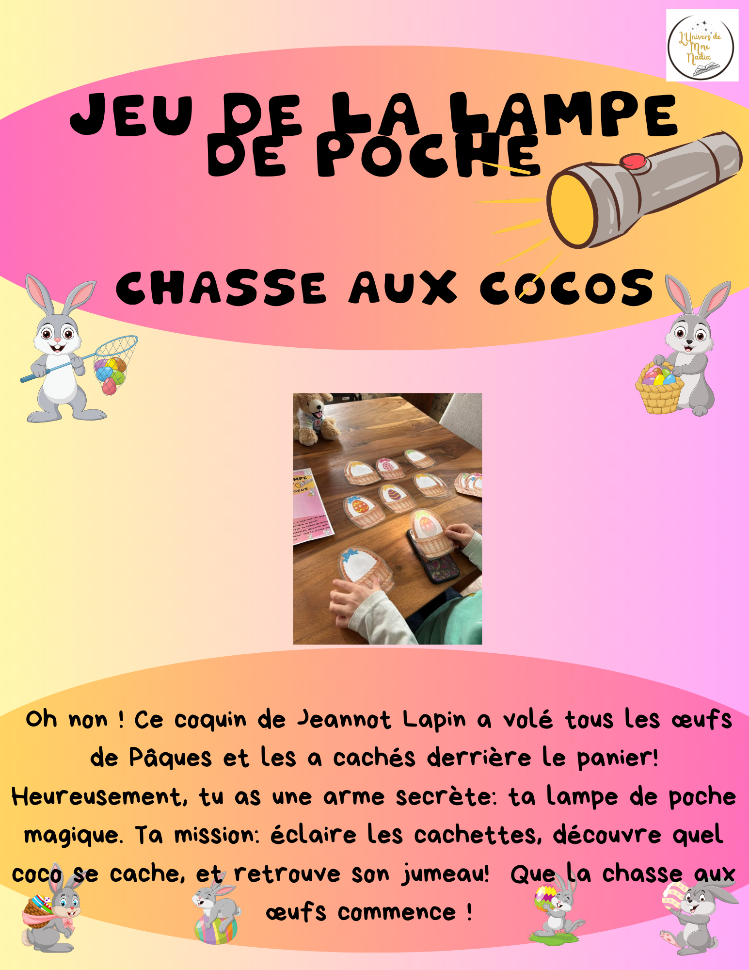 Jeu de la lampe de poche - Chasse aux cocos