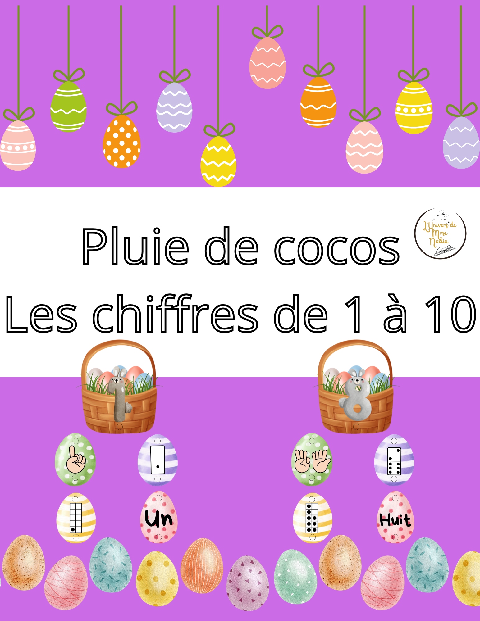 Pâques-Pluie de cocos-Les chiffres de 1 à 10