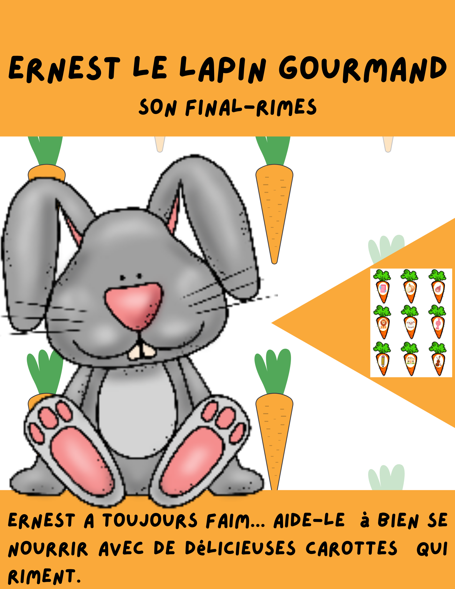Pâques-Ernest le lapin gourmand-Rimes