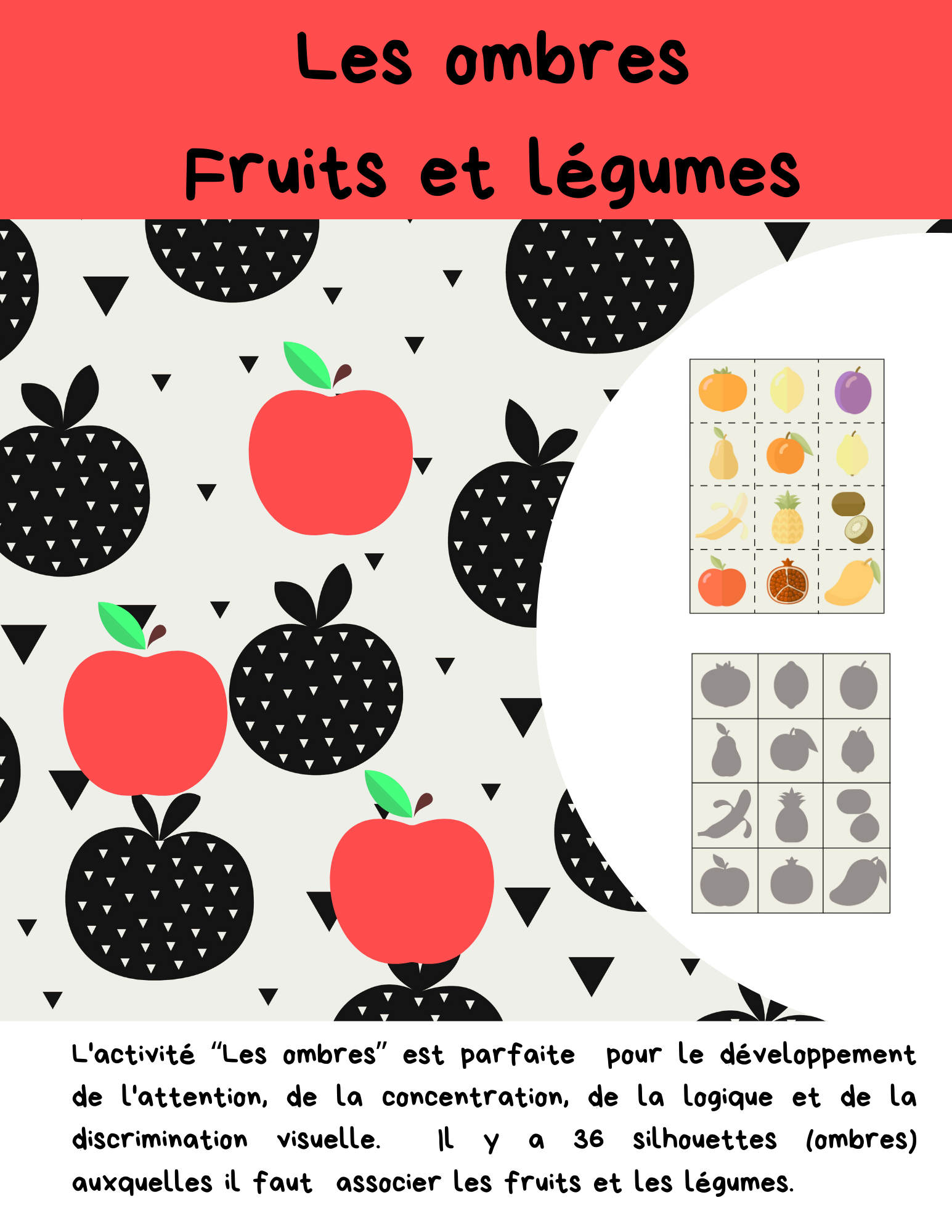 Les ombres des fruits et légumes-Alimentation