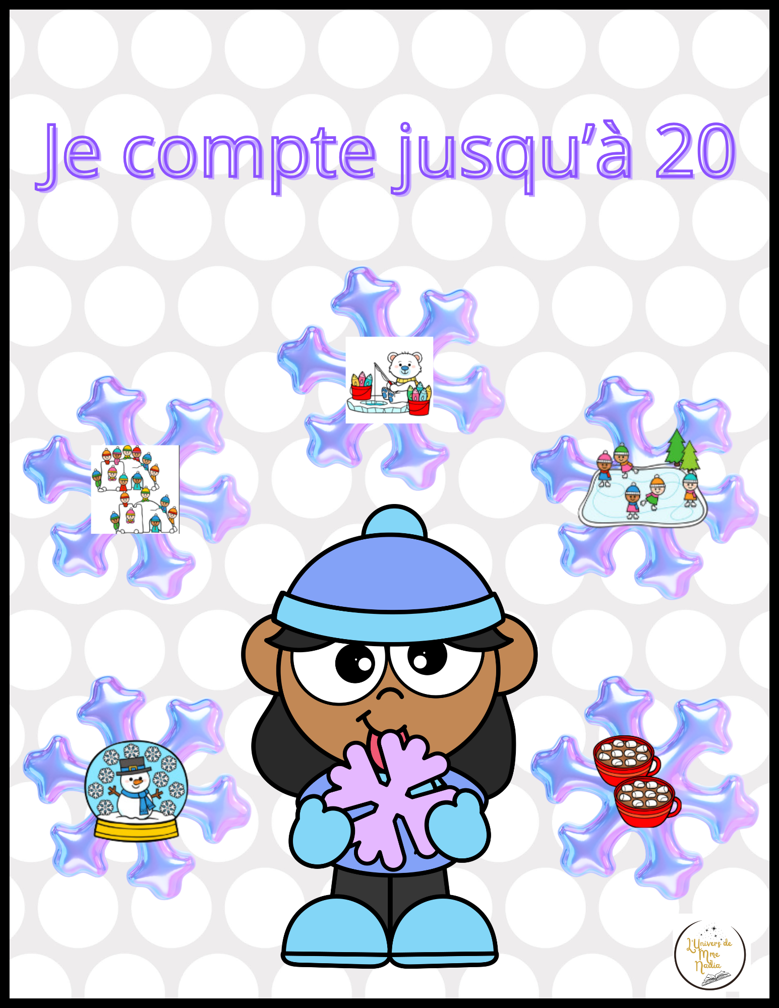 Je compte jusqu'à 20 "L'hiver"-Dénombrement