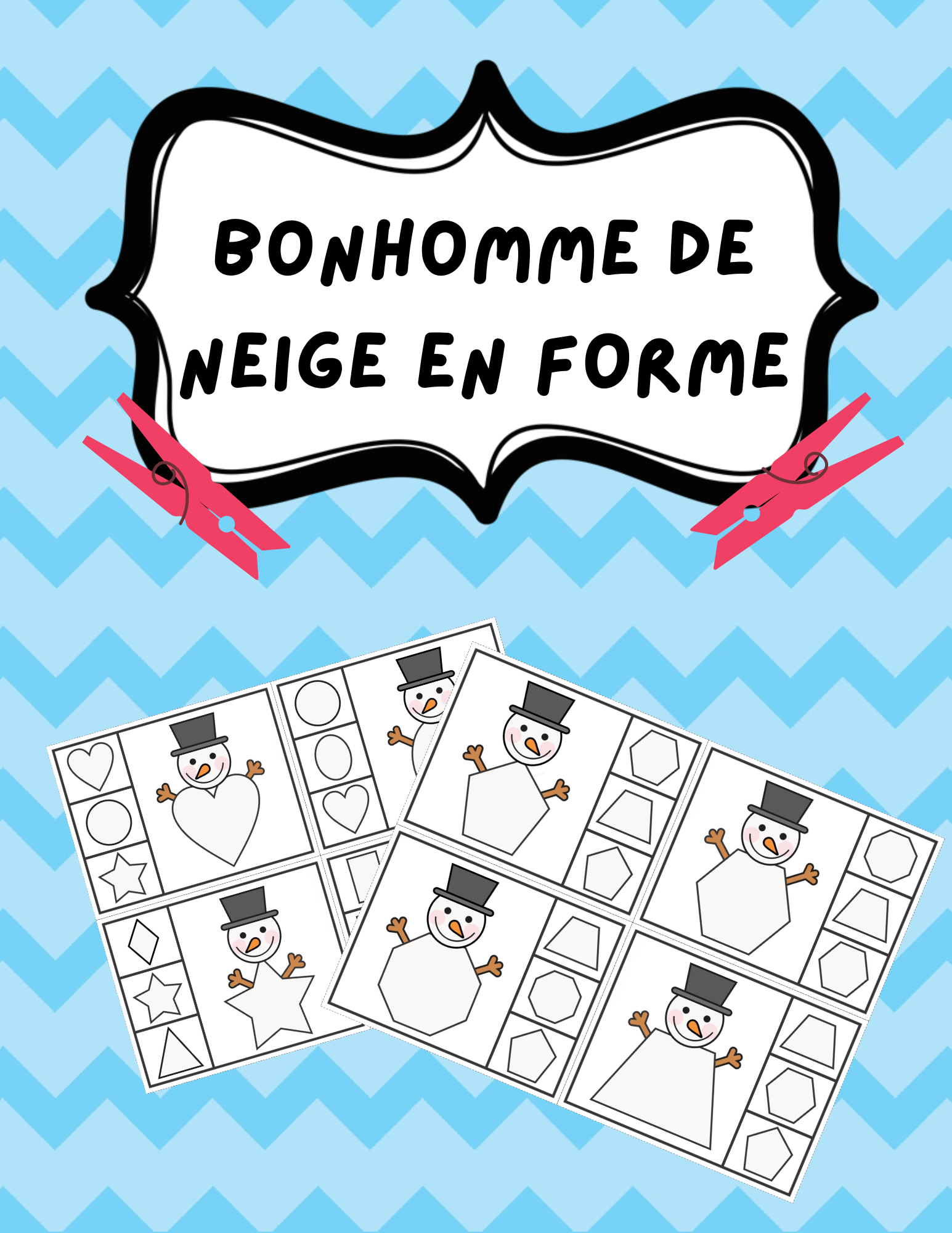 Bonhomme de neige en forme - Formes géométiques