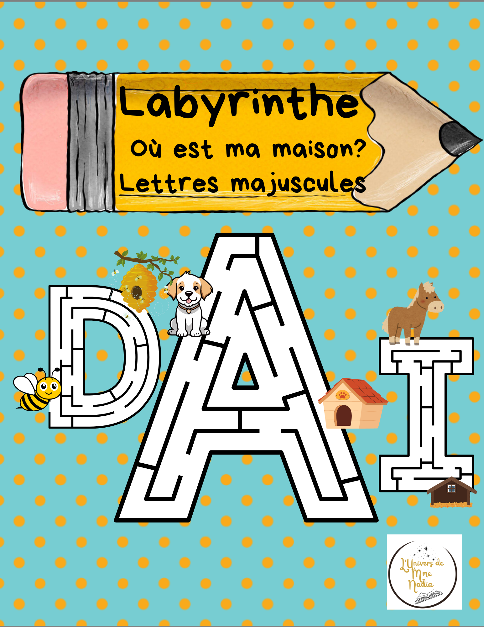 Labyrinthe des lettres  majuscules - Alphabet