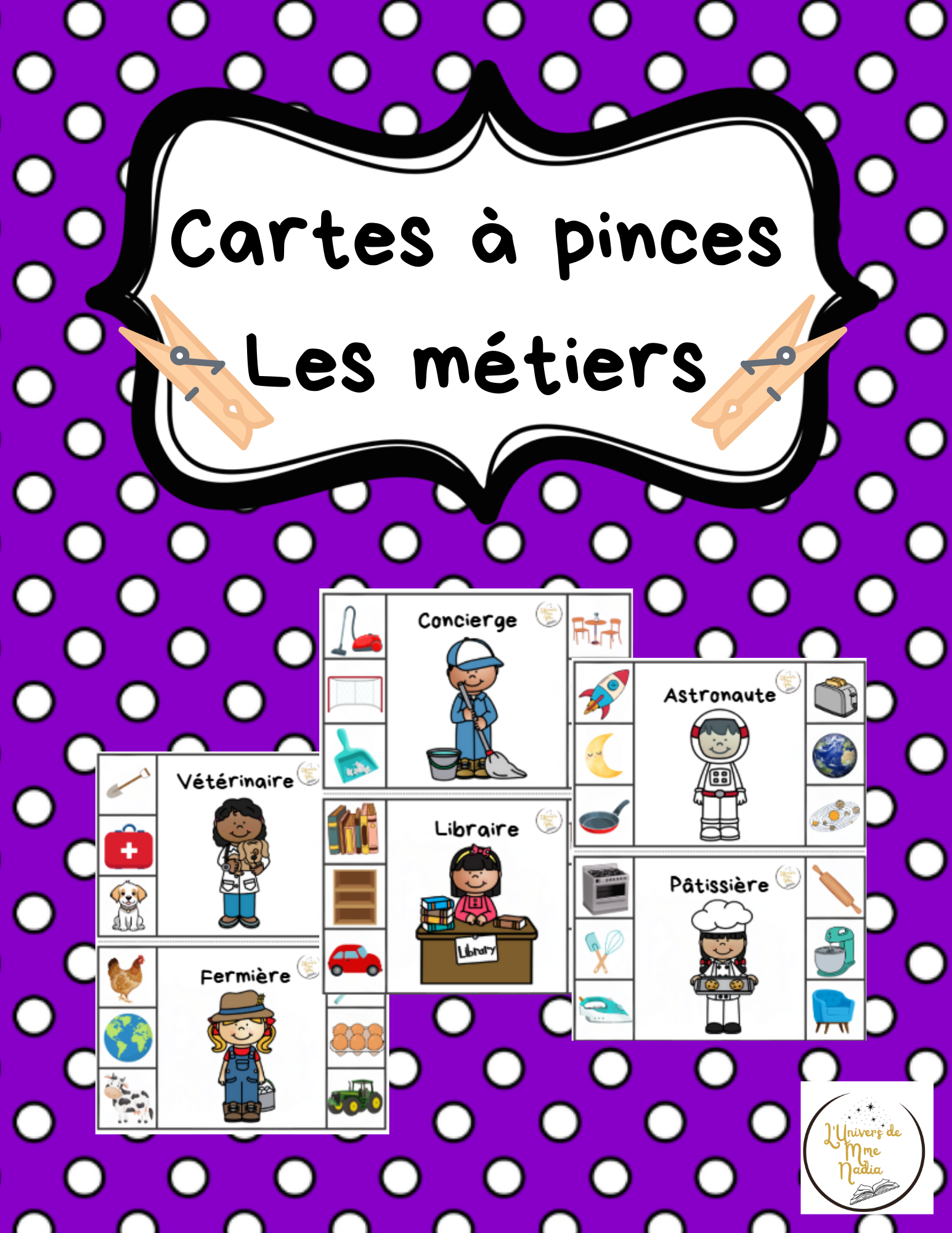 Cartes à pinces - Les métiers