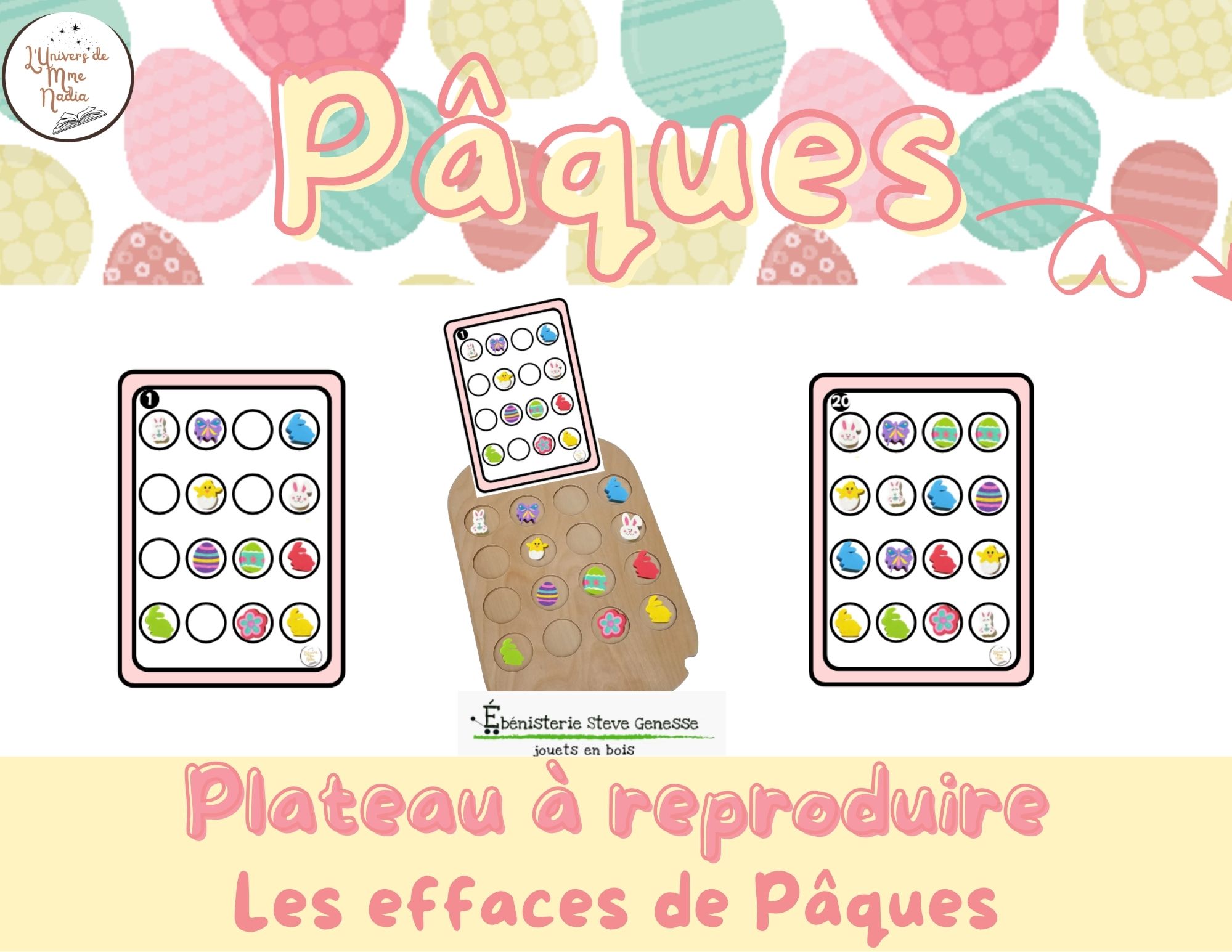 Plateau Jeu à reproduire - Les effaces de Pâques