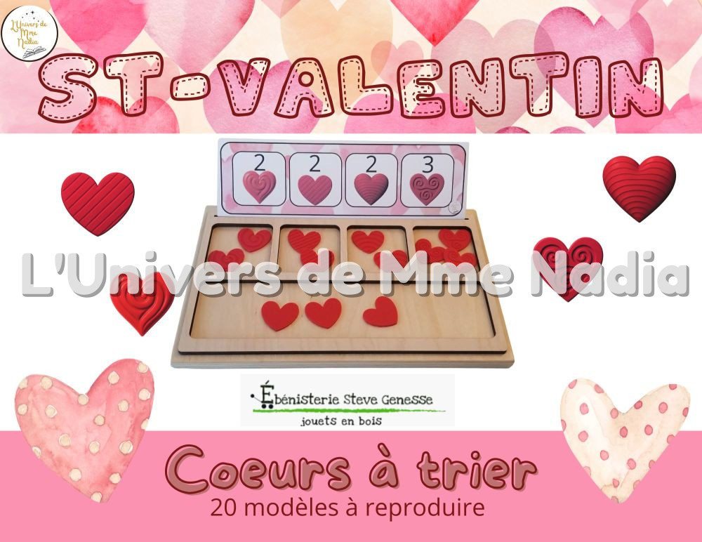 Coeurs à trier - Plateau de tri à 4 compartiments