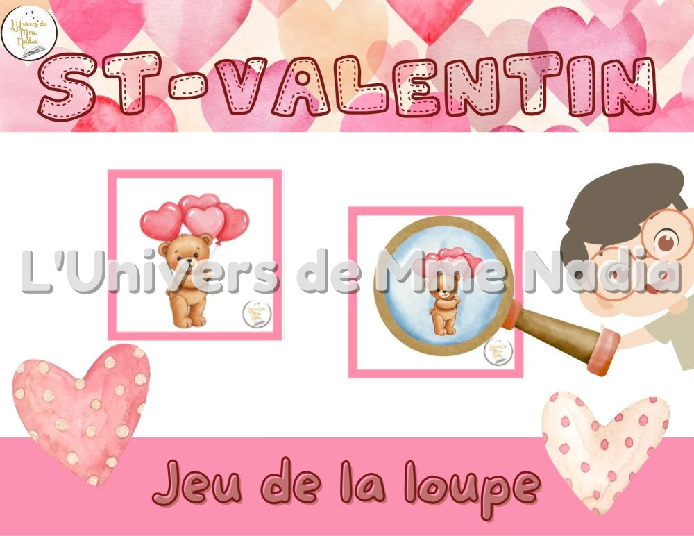 Jeu de la loupe -Saint-Valentin