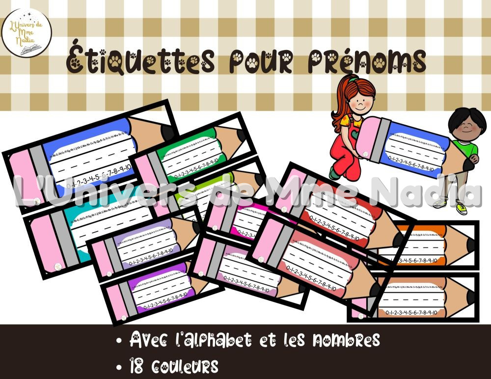 Étiquettes pour prénoms 