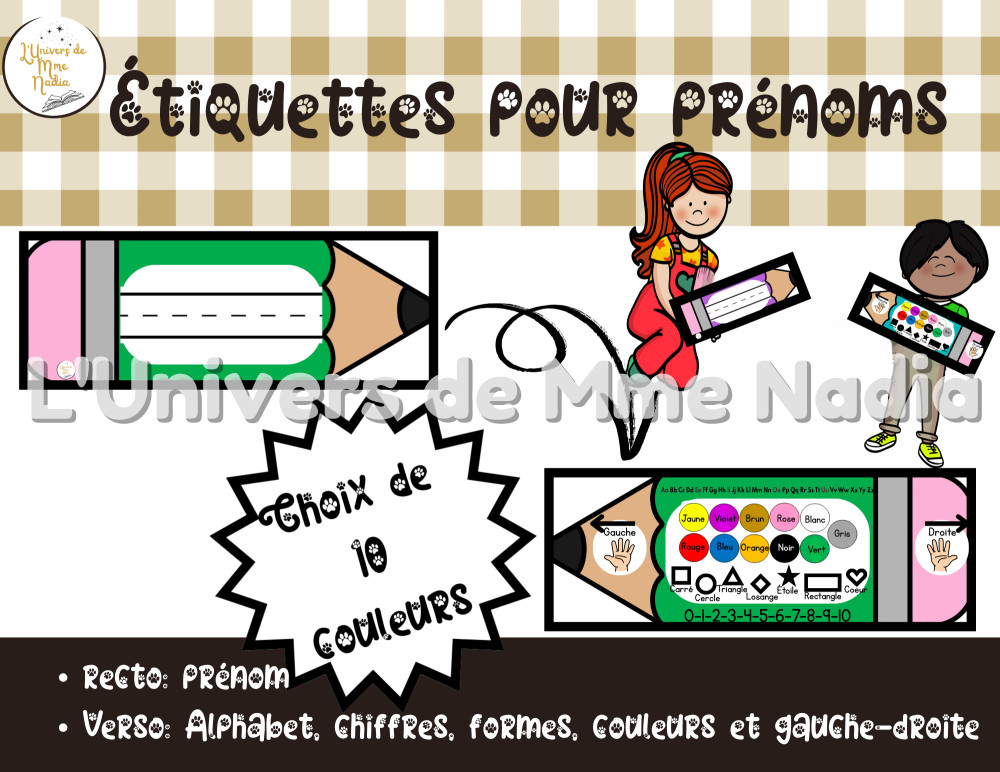 Étiquettes pour prénoms  ``Le tout-en-un``