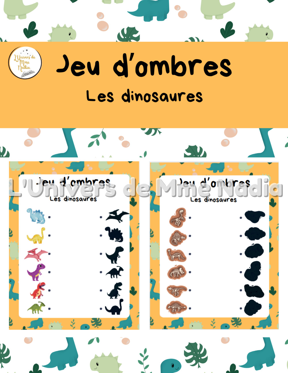 Jeu d'ombres - Les dinosaures