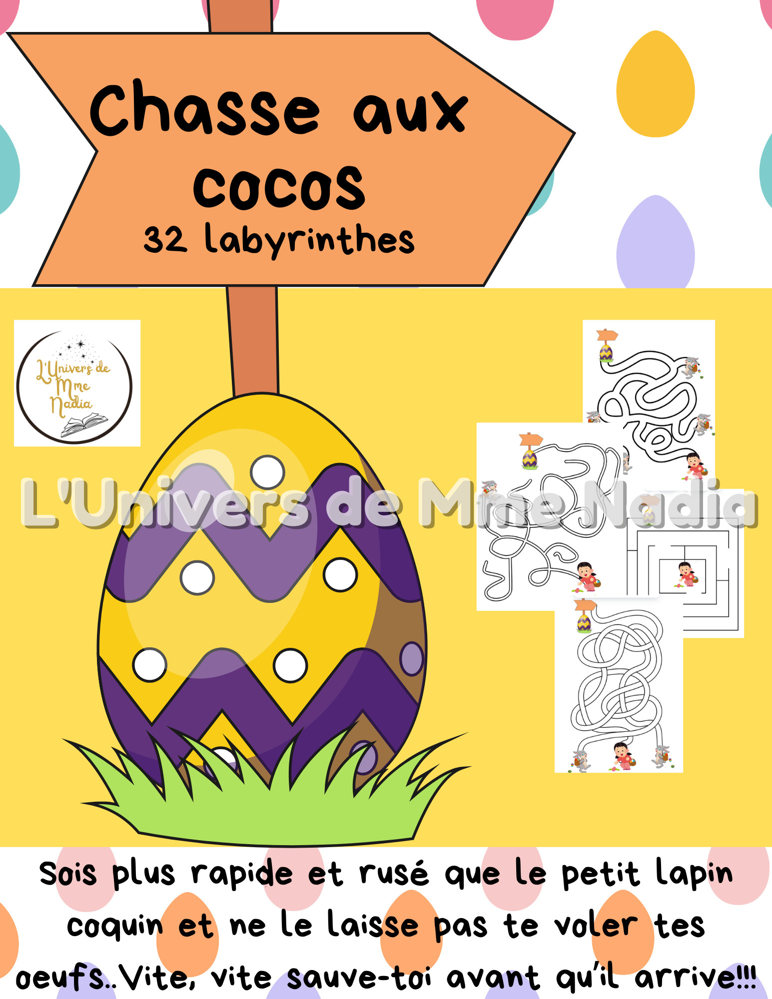 Pâques-Chasse aux cocos-Labyrinthes