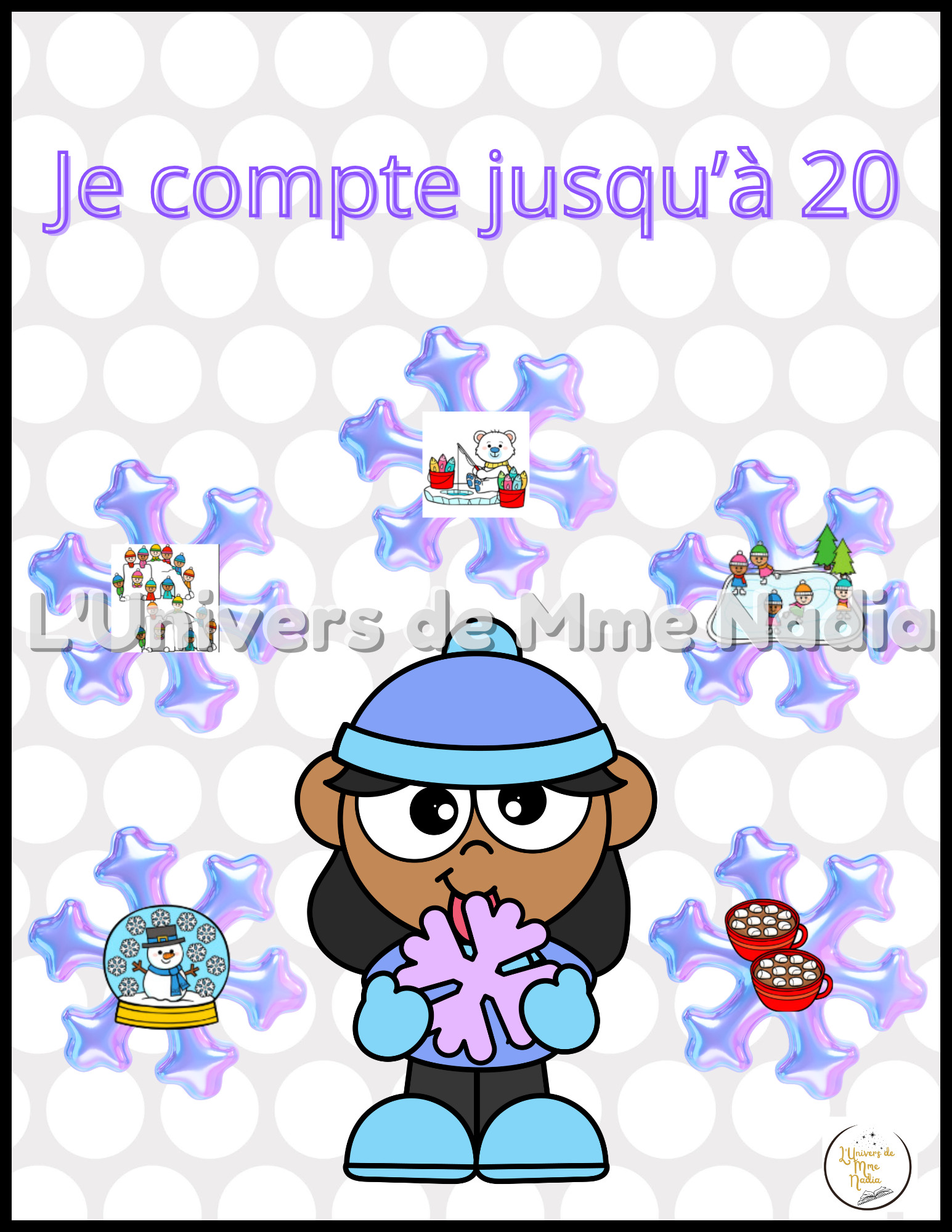 Je compte jusqu'à 20 "L'hiver"-Dénombrement