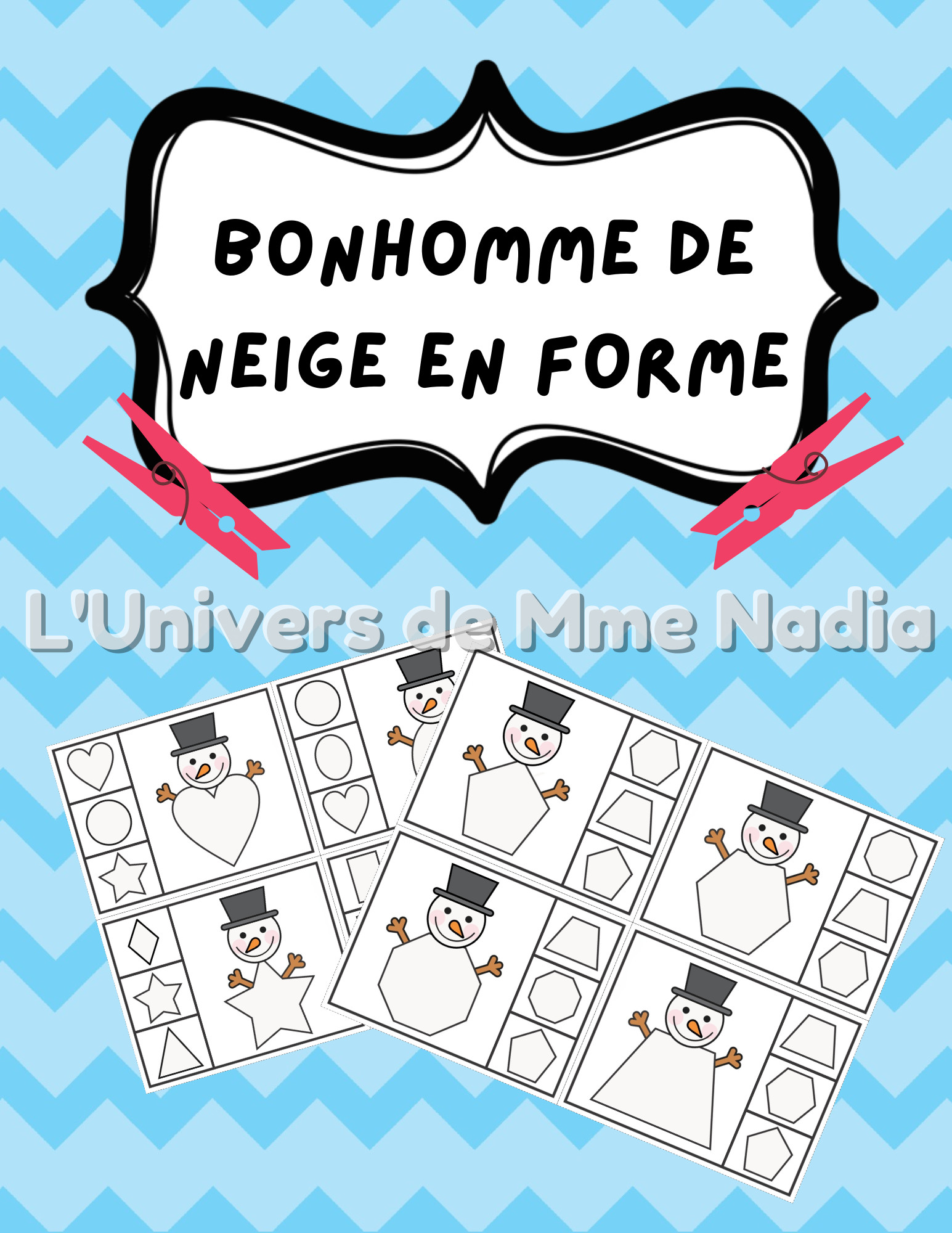 Bonhomme de neige en forme - Formes géométiques