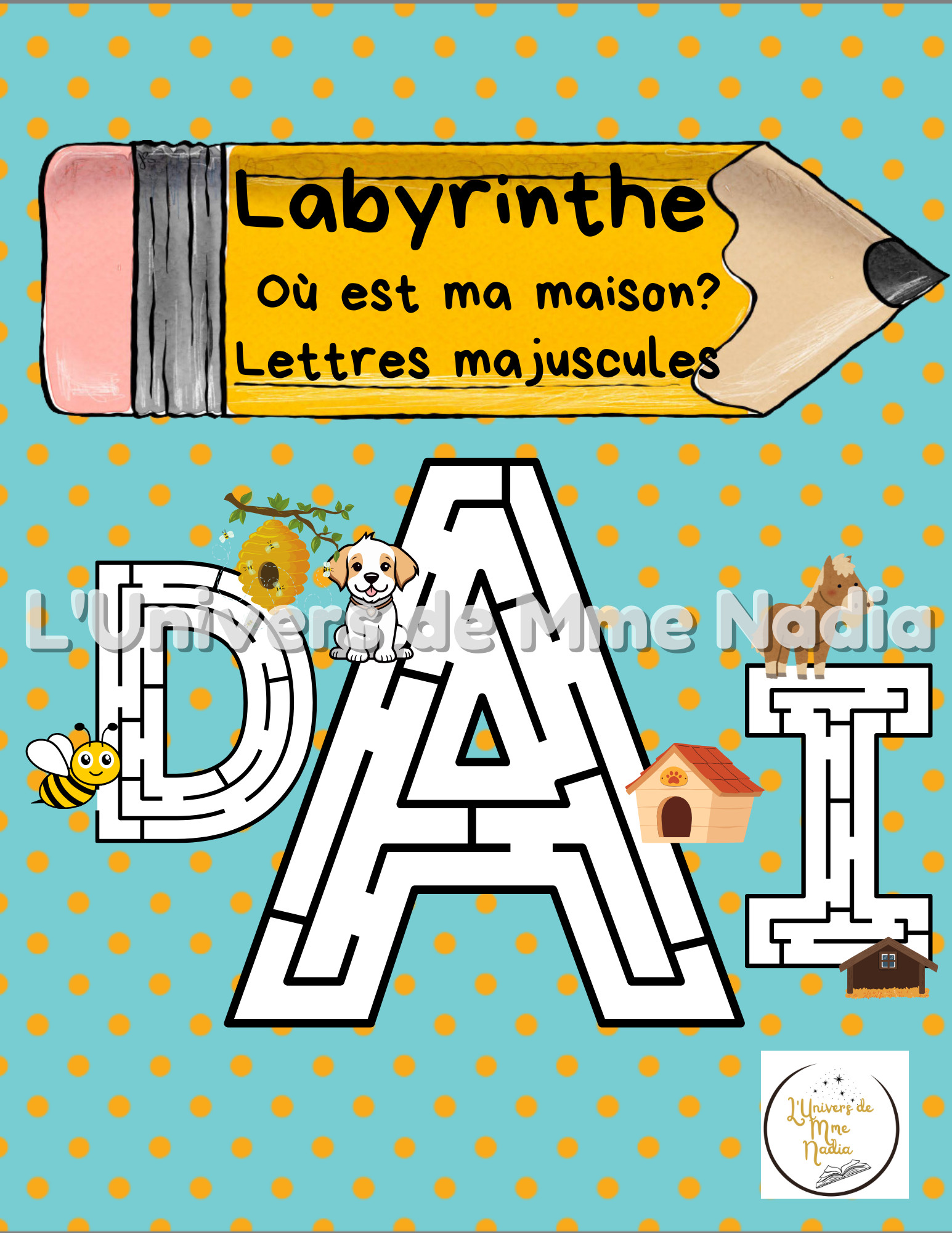 Labyrinthe des lettres  majuscules - Alphabet