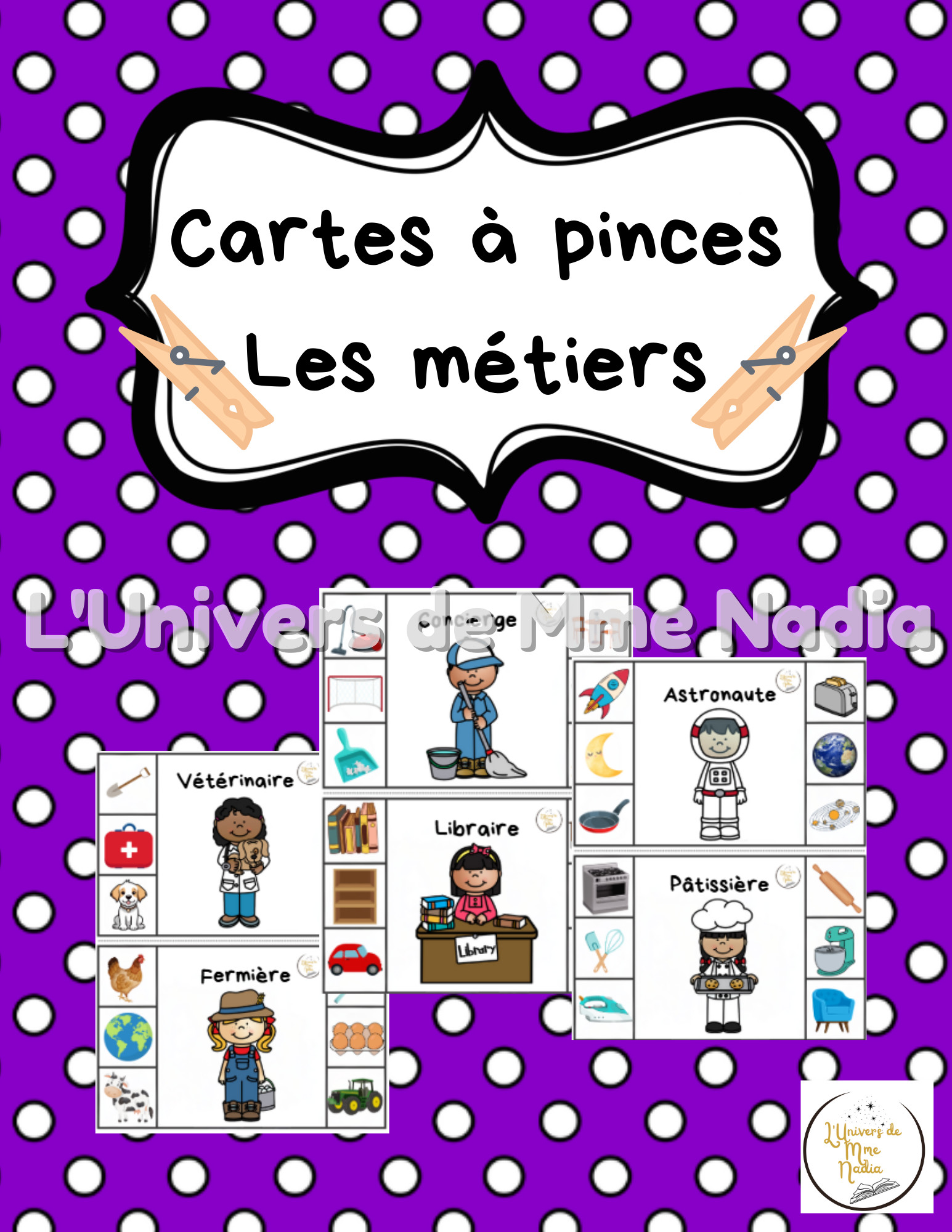 Cartes à pinces - Les métiers