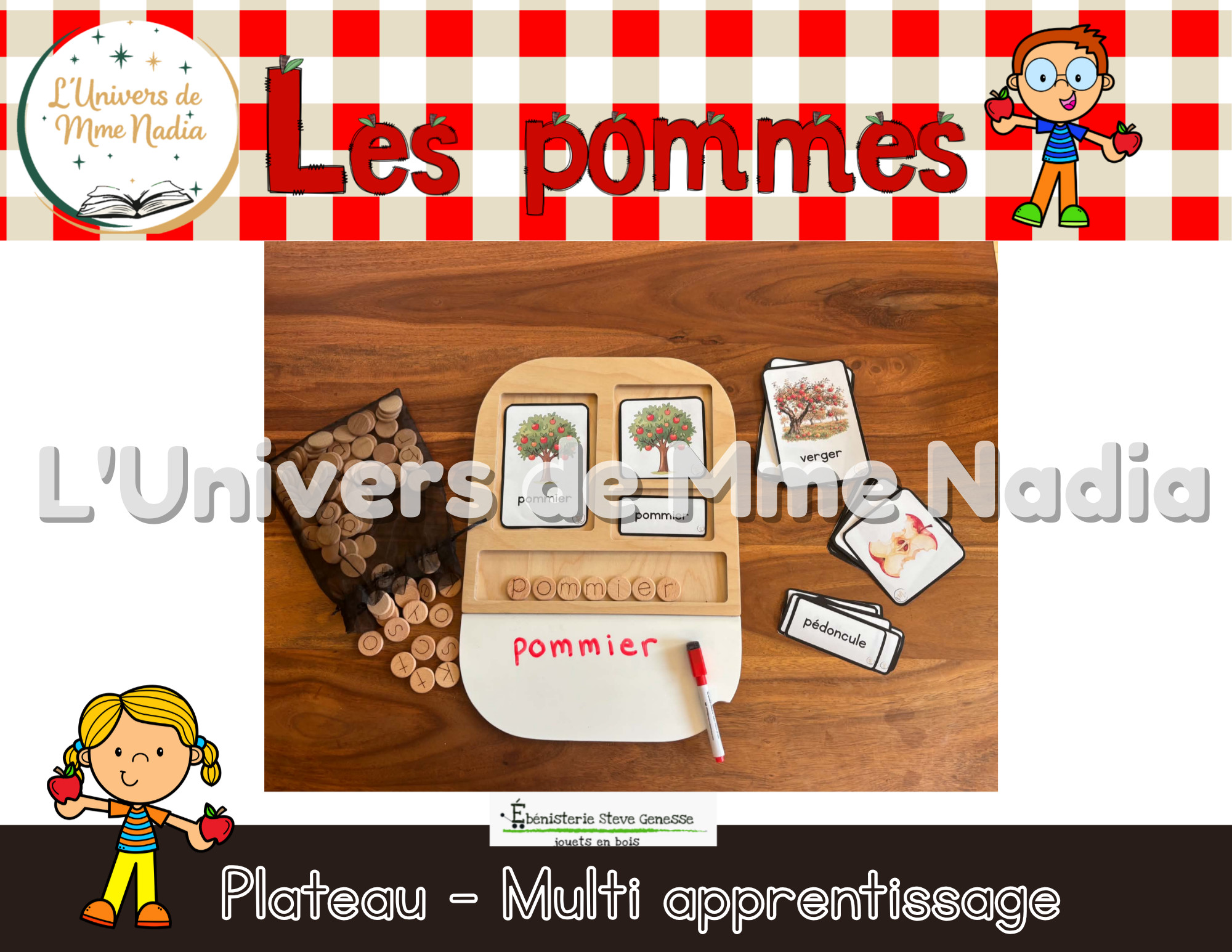Plateau - Multi apprentissage - Les pommes
