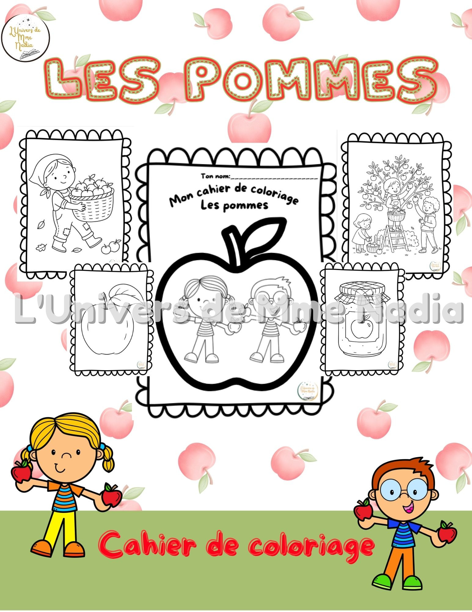 Mon cahier de coloriage - Les pommes